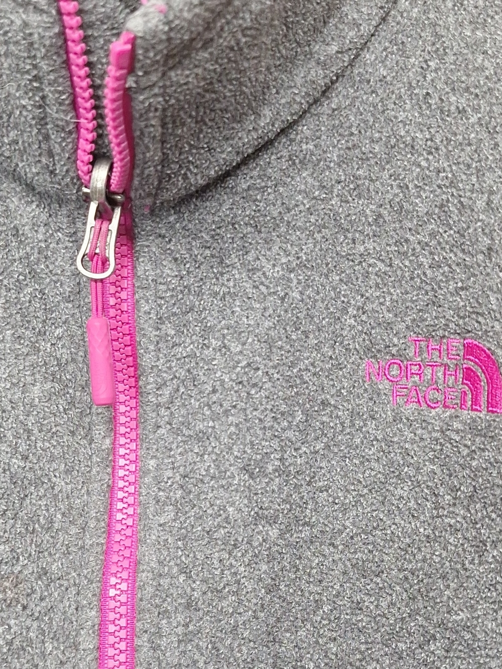 The North Face Womens' Grey Fleece Jacket with Pink Trim Size L - Picture 5 of 11